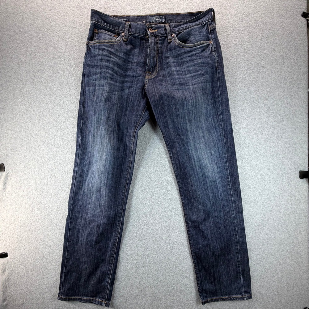 Lucky Brand 221 Original Straight Dark Wash Blue Jeans Mens 34x32 Stretch Denim